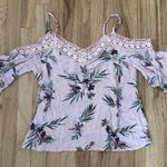 Aeropostale Women’s Pink Floral Laced Sleeveless Top Sz Large Photo 0