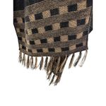 Free People Women's Geometric Pattern Fringe Poncho Cape Shawl Wrap Photo 7