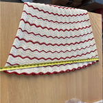 Handmade Vintage Crocheted Skirt Sz M Boho Holiday Red White Stripe Holiday Knit Photo 6