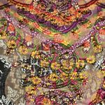 Y2K Multicolor Embellished Paisley Going Out Top. Sz S Burnout Hippie Boho Retro Orange Photo 8