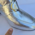 Mango Metallic Silver Mules Photo 6