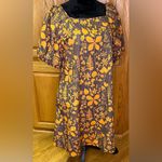 Porridge x Anthropologie Square Neck Puff Sleeve Cotton Poplin Babydoll Dress XS Orange Photo 4