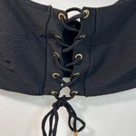 Blue Life  Black Textured Lace Up Crop Top /Swim Top size Medium Photo 1