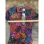 Farm Rio RAINBOW HEARTS LONG SLEEVE V-NECK MIDI DRESS Size Medium Photo 13