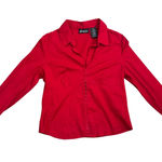 No Boundaries Vintage Y2K  Red Stretch Long Sleeve‎ Fitted Hook Eye Shirt XL Photo 0