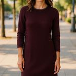 LOFT Ann Taylor Knit Long Sleeve Sweater Dress S Purple Career Corporate Formal Yellow Photo 0