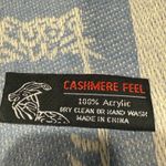 Blue Cat Print Scarf Shawl Lightweight Acrylic Cashmere Feel Fringe Women Photo 4