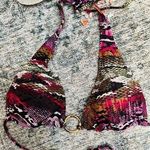 SPLIT SURF Bikini sneak top w/ gold ring sz M/L Photo 0