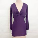 Lucy in the Sky  Long Sleeve Twist Dress in Purple cocktail formal dress size S Photo 2
