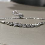 Bolo Bracelet Sterling Silver JWBR Diamond Accent Adjustable Station Sz 5 to 9 Photo 7