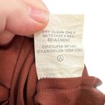 Vince  Top Cowl Neck Collared‎ Satin 3/4 Sleeves Rustic Brown Blouse Size 10 Photo 11