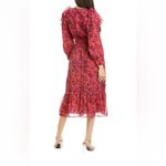 Walter Baker ‎ Car Midi Dress Passion Fruit Floral Tiered Ruffle Romantic M Photo 1