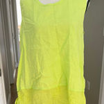 Flax  lime green tank large linen scoop neck Photo 0