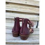 Lucky Brand Purple Leather Woven Ankle Strap Block Heel Sandals Size 9.5M Photo 1