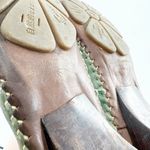 Pikolinos  Laser Cut Sage Green Leather Low Heeled Pull on Pumps Shoes Size 41 Photo 4