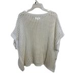 Mustard Seed  White Open Knit Layering Sweater Top Size Large Boxy Boho Cozy Photo 1