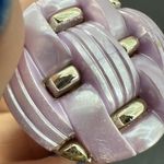 J Brand Vintage Pink Moonglow Thermostat Basket Weave Clip-on 1" Earrings Photo 2