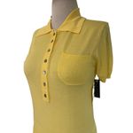 LIONESS  Untamed Short Sleeve Top in Butter Yellow Small New Womens Knit Photo 6