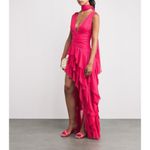 Alice + Olivia  Holly Ruffle Maxi Dress With Scarf in Raspberry 2 New Womens Gown Photo 10