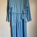 Vintage Monica Richards Tiered Ruffled Sheer Midi Dress sz 14 Pretty in Pink Ins Blue Photo 0