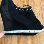 Diane Von Furstenberg  Payton Black Wedge Boots Peep Toe Lace Up Black Su… Photo 9