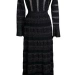 ZARA  Metallic Crochet Knit Maxi Dress Black and Gold Sparkle Size M Photo 3
