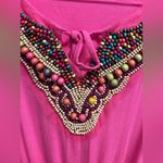 Joseph A  Pink Beaded Women's Boho Top with Butterfly Sleeves Photo 2