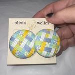 Olivia Welles Colorful Weaved Button Earrings Yellow Photo 3