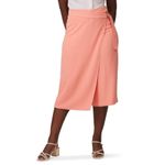 Amanda Uprichard Wrap Front Trousers Women's Plus 1X Salmon Pink Cropped RTR Photo 6