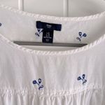 Gap Blue Embroidery Flutter Sleeve Ruffle Scallop Edge Blouse Top Sz Medium Photo 4