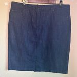 Ann Taylor Dark Wash Denim Knee Length Straight Pencil Skirt 14 Photo 1