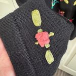 Jack B Quick ribbon beaded embroidered owl cardigan size large Black Photo 4