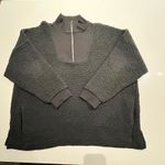 Aerie SHERPA WOMEN 2XL 1/4 ZIP FLEECE PULLOVER MOCK NECK BLACK SWEATER Photo 0
