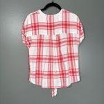 Como vintage  Women's Red & White Plaid Button Up Shirt - Size Small - Boxy Top Photo 5