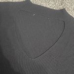 Black ribbed v neck long sleeve sweater S Photo 2