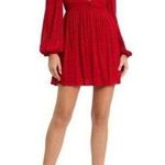 NWOT Rebecca Vallance Samantha Plisse Mini Dress Red Glitter Sparkle Holiday 8 Photo 0