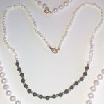 2 Vintage Genuine Pearl & Faux Pearl Beaded Boho Retro Necklaces Black Photo 1