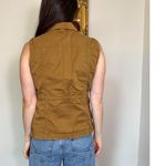 J Crew 100% Cotton Tan Utility Vest Size Medium Brown Photo 2