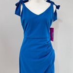 Betsey Johnson Womens Blue Cinched Sleeveless Bowtie Mini Dress Size 4 Photo 4