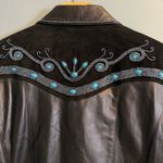 Cripple Creek Leather Suede Snap Down Western Style Shirt Black Size XL Photo 7