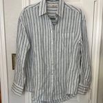 Faherty Santa Cruz womens stripe 100% linen shirt White Size XS Photo 2