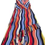 Plenty By Tracy Reese Rainbow Stripe Dress Surplice V-Neck Ruffle Size Small Photo 4