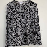 Liz Claiborne  Black/White Shirt Womans Long Sleeve Geometric‎ - Size MP Photo 0