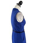 Calvin Klein Military Dress V Neck Belted Pleated Sleeveless Sz 0 Office Siren Photo 5