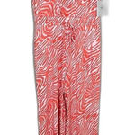 Calvin Klein CALVIN Klein Drawstring Sleeveless Jumpsuit Orange size 8 NWT zebra print Photo 0