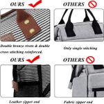 Lunch Bag Insulated Lunch Box Wide-Open Lunch Tote Bag Large Drinks Holder Durable Canvas Thermal Snack Organizer for Women Men Adults Work Picnic Hiking Beach Fishing,Stripes Visit the LOKASS Store Photo 4