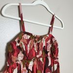 A New Day Babydoll Smocked Dress Modi's Floral Lagenlook Red Thin Spaghetti Strap Beach Photo 1