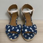 Coach  women’s blue floral denim wedge sandals size 7.5 Photo 1