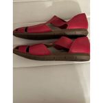 Aerosoles Aerosole Women's Red Leather Cutout Gladiator Flat Sandals Size 6.5M Photo 3