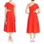 Tanya Taylor One Shoulder Cut Out Midi Dress Photo 5